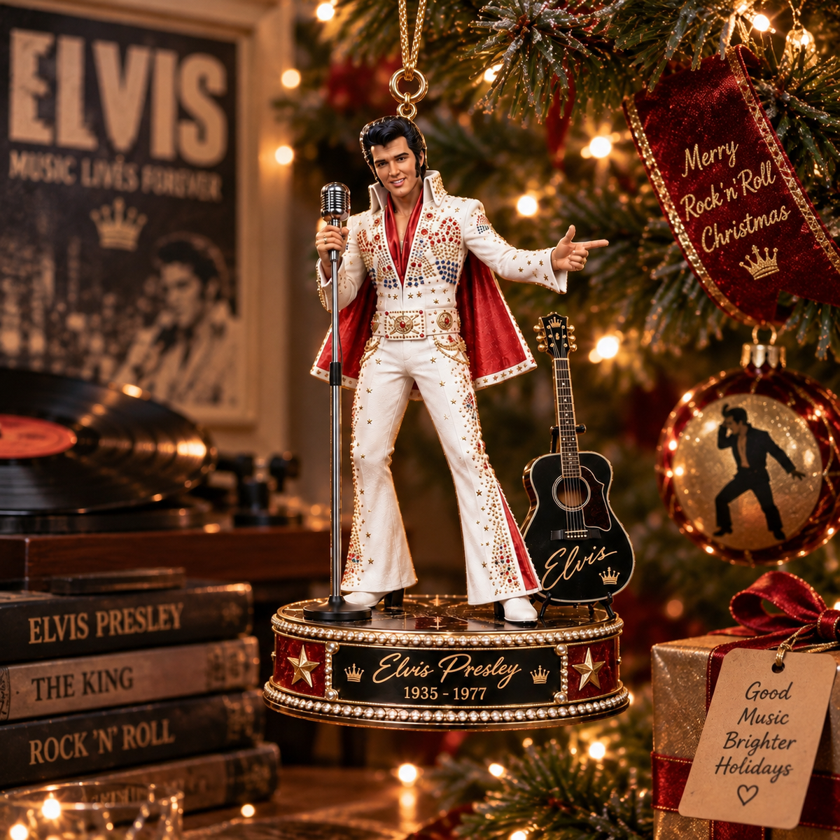 Elvis Presley Collectible Christmas Ornament – King of Rock ’n’ Roll Gift for Fans