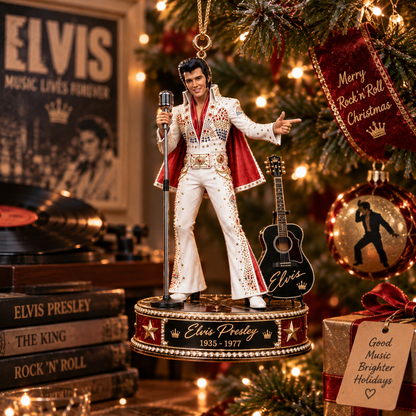 Elvis Presley Collectible Christmas Ornament – King of Rock ’n’ Roll Gift for Fans