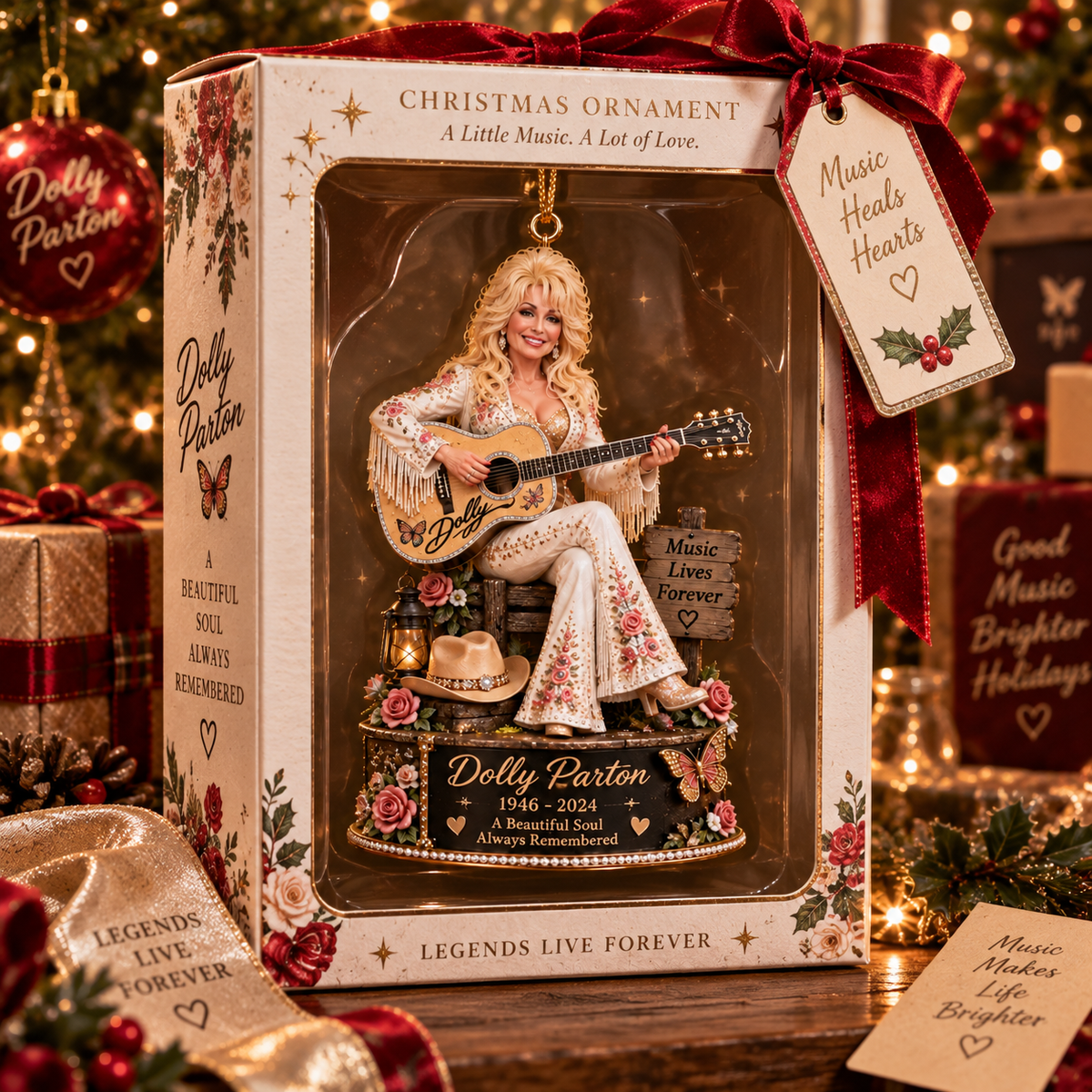 Dolly Parton Collectible Christmas Ornament – Country Music Legend Gift for Fans