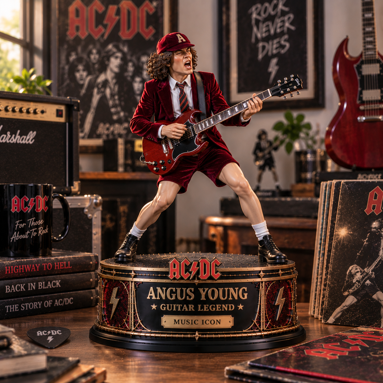 Angus Young Guitar Legend – Collectible Acrylic Plaque
