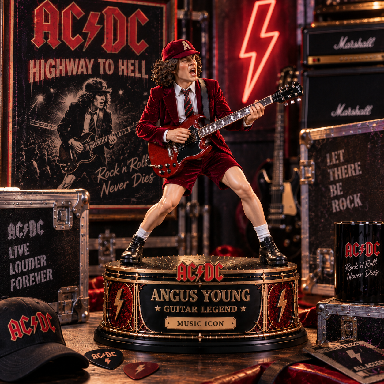 Angus Young Guitar Legend – Collectible Acrylic Plaque