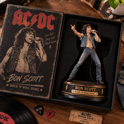 Bon Scott Rock ’N’ Roll Rebel – Collectible Acrylic Plaque Table Decor