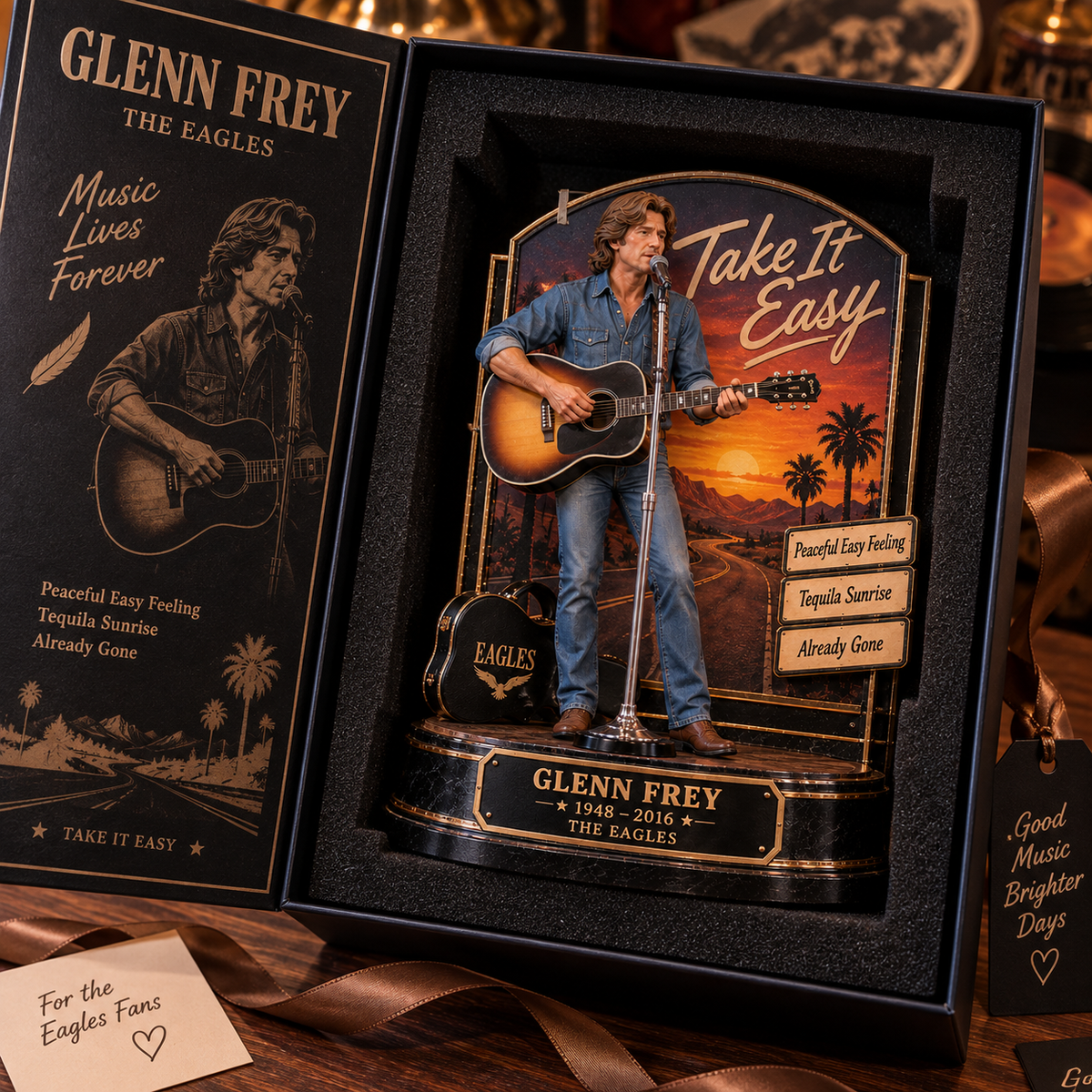 Glenn Frey Take It Easy – Eagles Collectible Acrylic Plaque Table Decor