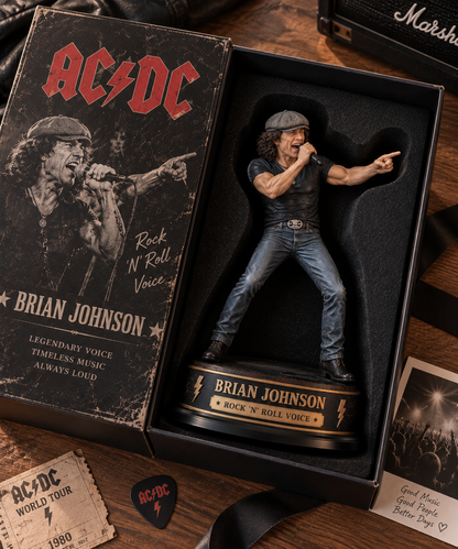 Brian Johnson Rock ’N’ Roll Voice – Collectible Acrylic Plaque Table Decor