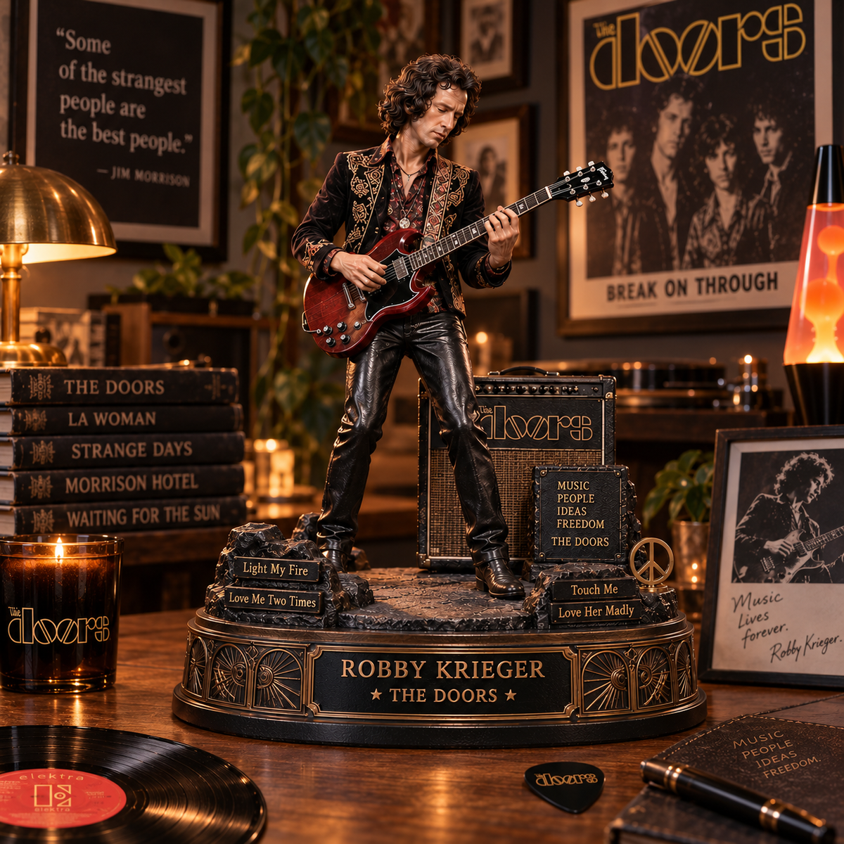 Robby Krieger The Doors Guitar Legend – Collectible Acrylic Plaque Table Decor