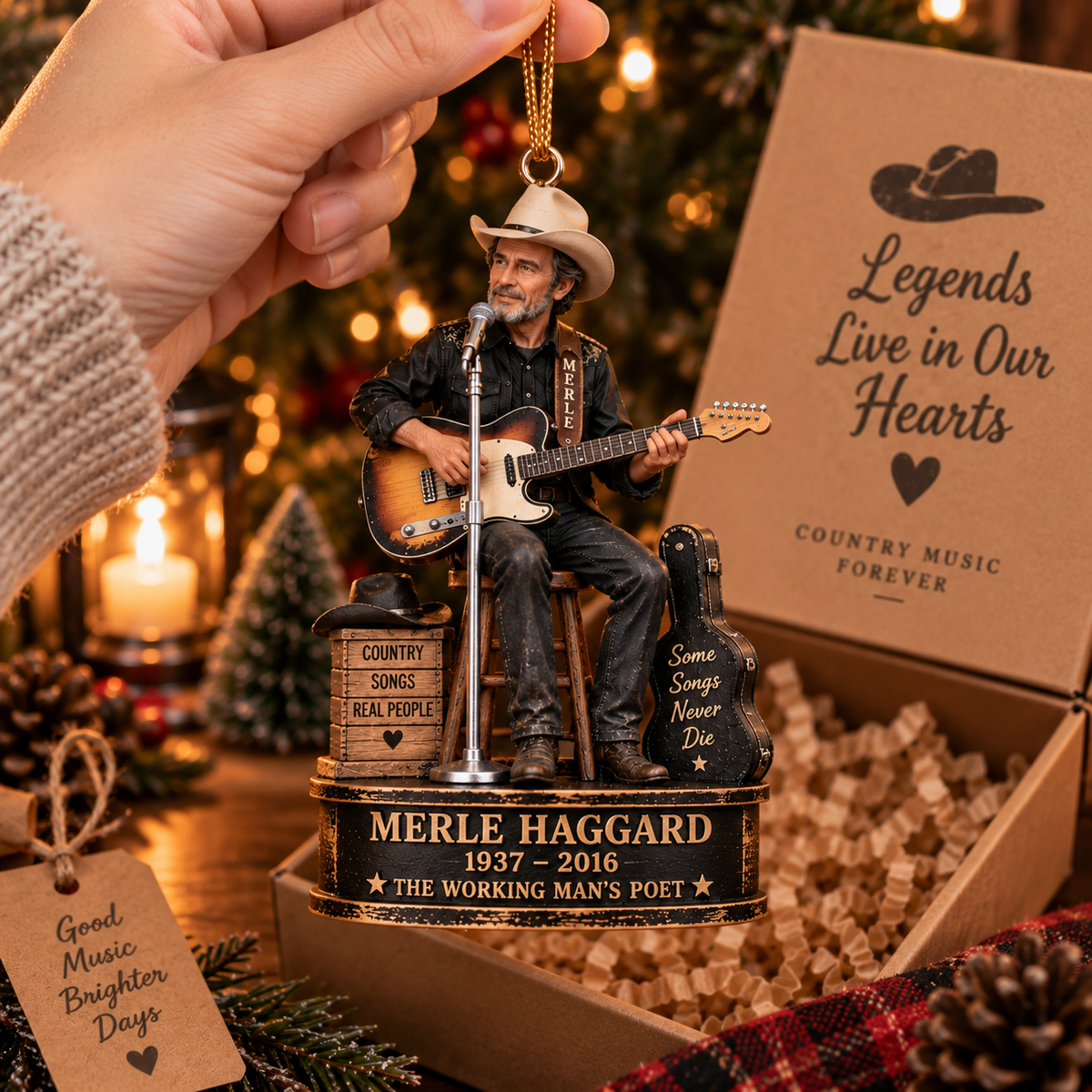 Merle Haggard The Working Man’s Poet – Country Music Collectible Acrylic Ornament