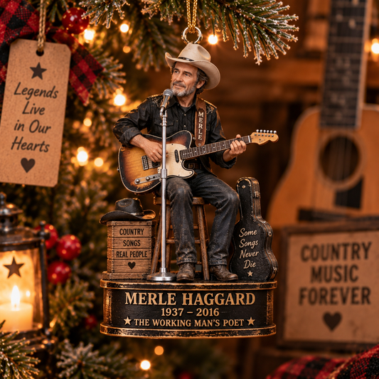 Merle Haggard The Working Man’s Poet – Country Music Collectible Acrylic Ornament