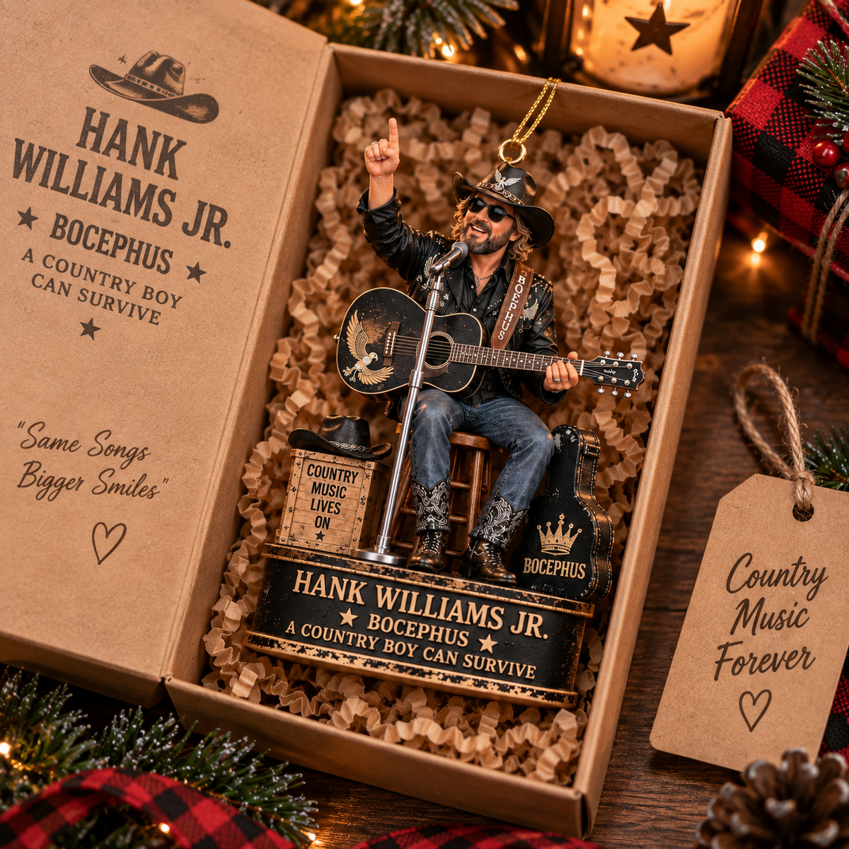Hank Williams Jr. Bocephus – A Country Boy Can Survive Collectible Acrylic Ornament