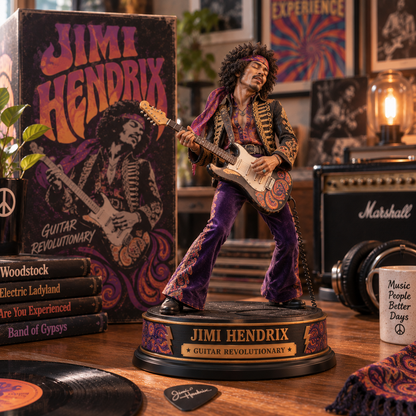 Jimi Hendrix Guitar Revolutionary – Collectible Acrylic Plaque Table Decor