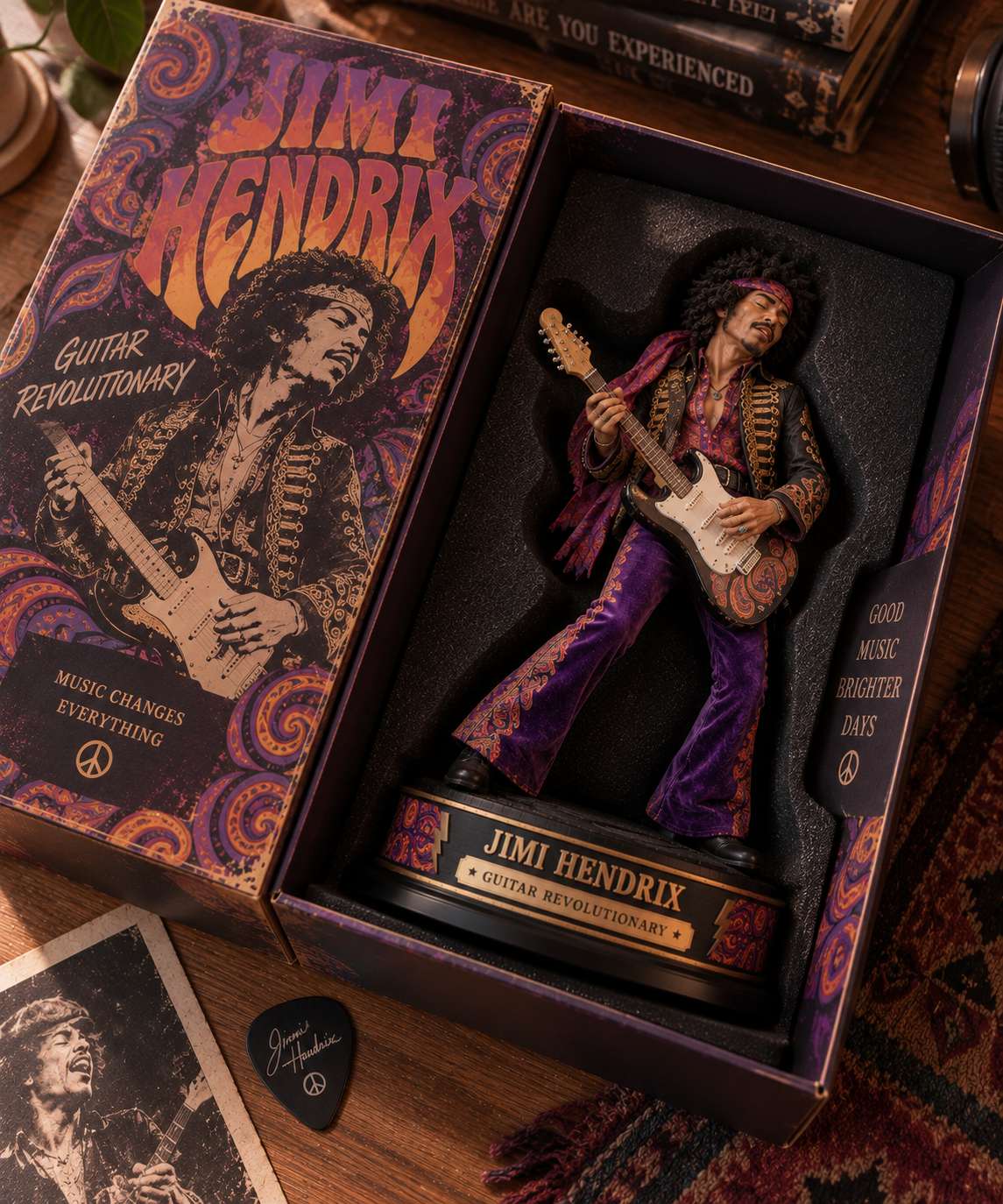 Jimi Hendrix Guitar Revolutionary – Collectible Acrylic Plaque Table Decor
