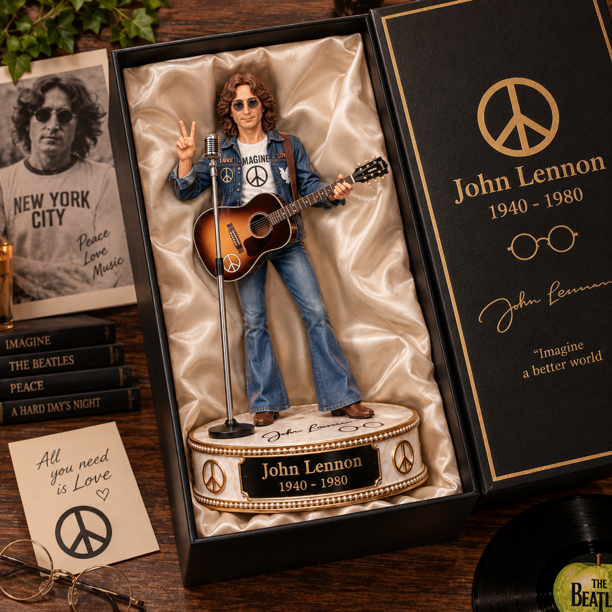 John Lennon Imagine – Collectible Acrylic Plaque Table Decor