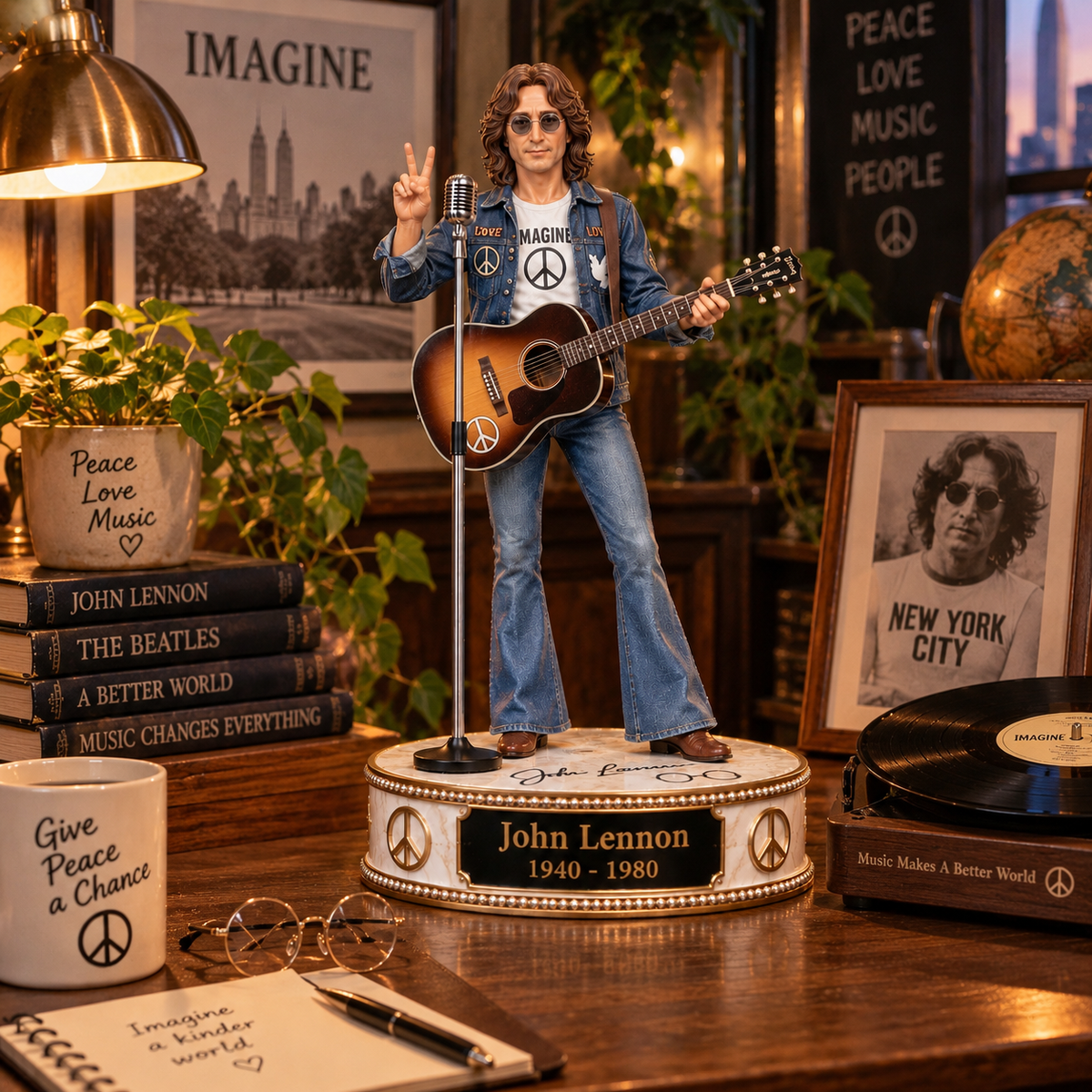 John Lennon Imagine – Collectible Acrylic Plaque Table Decor