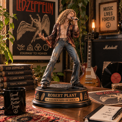 Robert Plant Golden God of Rock – Collectible Acrylic Plaque Table Decor