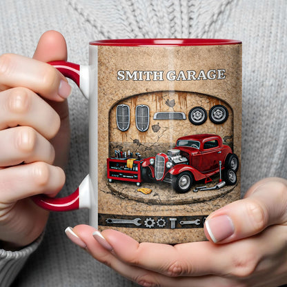 Personalized Vintage Hot Rod Garage Mug