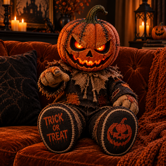 Jack O’ Lantern Pumpkin Custom Shape Pillow – Creepy Halloween Collector Gift