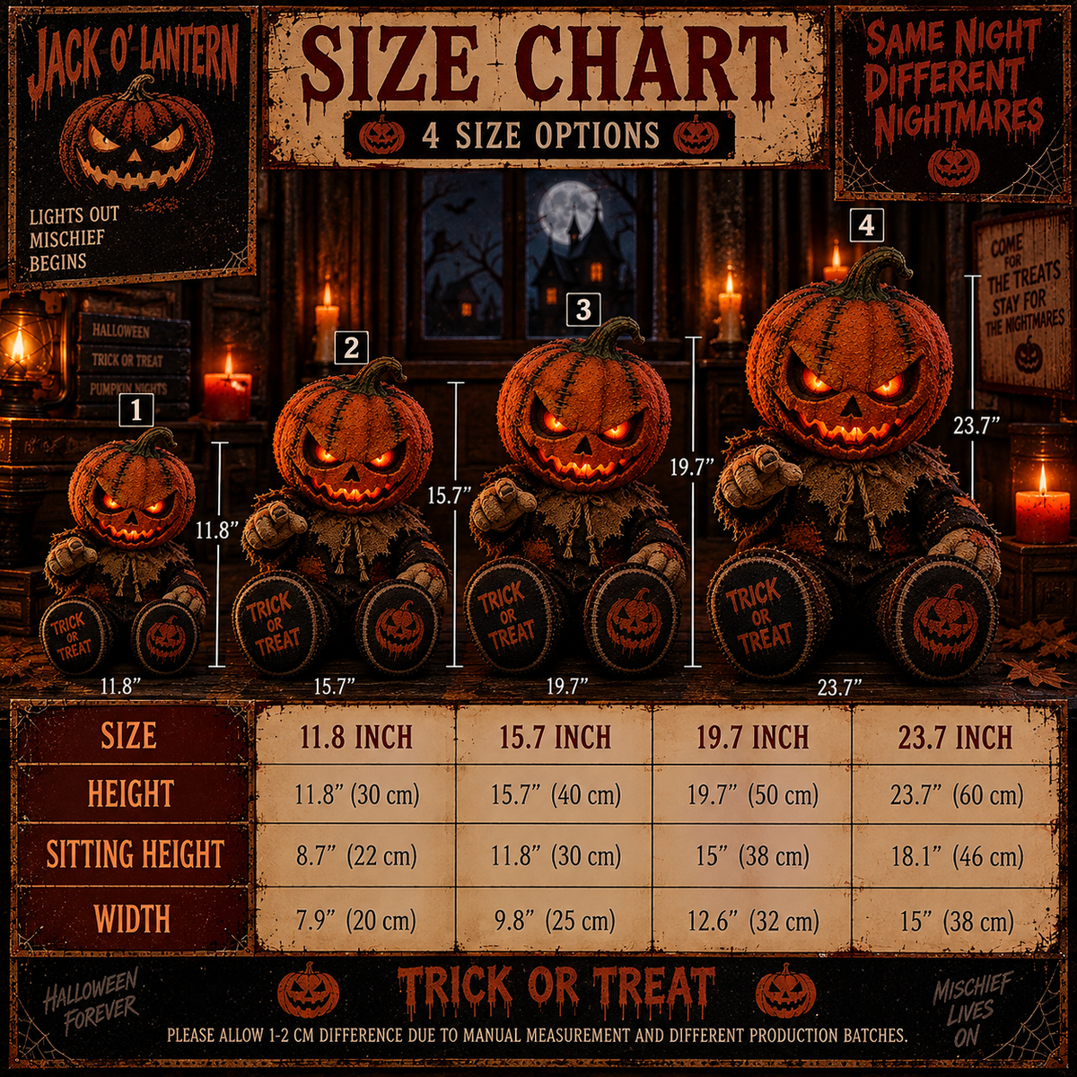 Jack O’ Lantern Pumpkin Custom Shape Pillow – Creepy Halloween Collector Gift