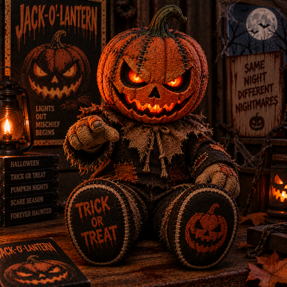 Jack O’ Lantern Pumpkin Custom Shape Pillow – Creepy Halloween Collector Gift