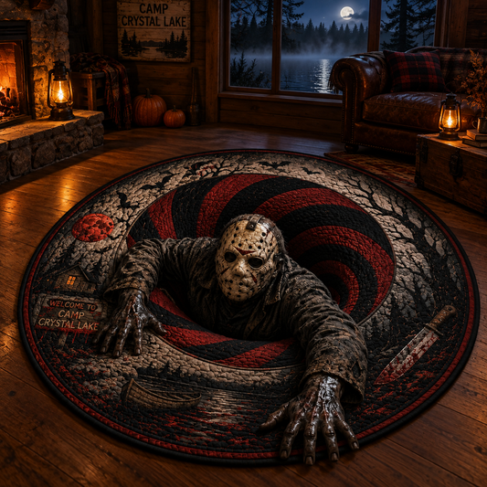 Jason Voorhees 3D Illusion Halloween Round Rug – The Night He Came Home