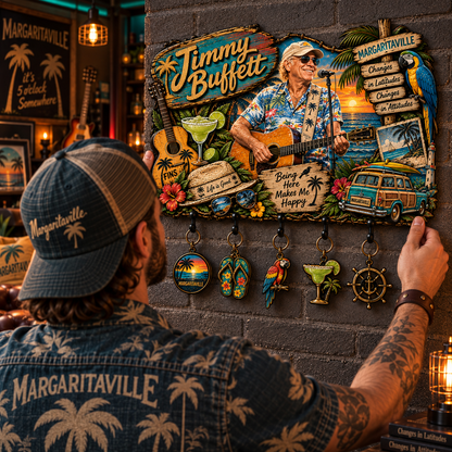 Jimmy Buffett Wall Key Holder – Music Legend Wall Key Rack