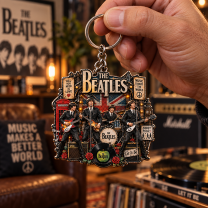 The Beatles All You Need Is Love Vintage Rock Acrylic Keychain
