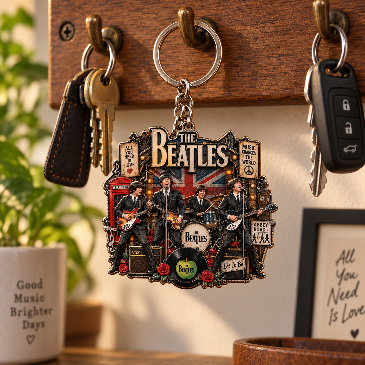 The Beatles All You Need Is Love Vintage Rock Acrylic Keychain