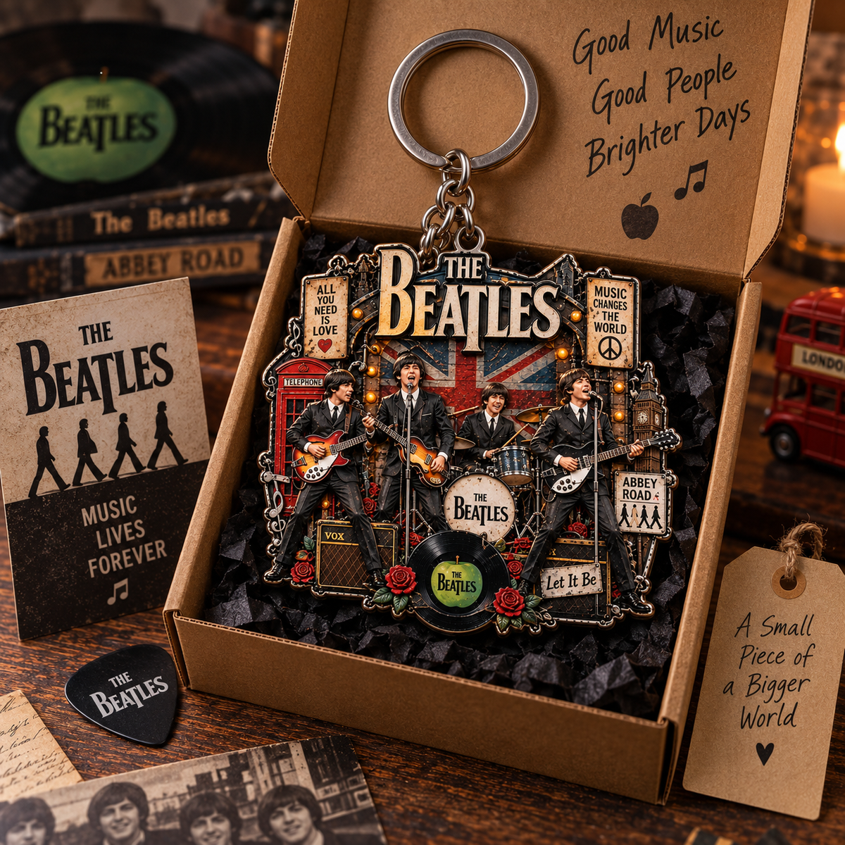 The Beatles All You Need Is Love Vintage Rock Acrylic Keychain