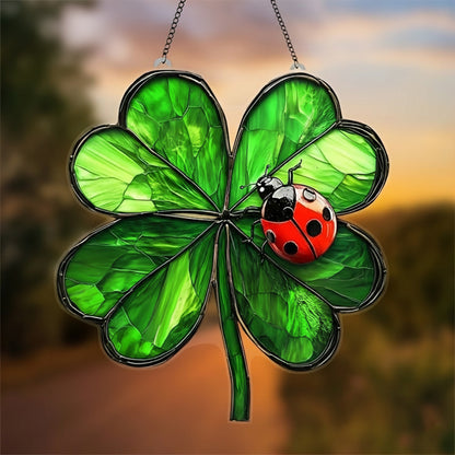 Shamrock St. Patrick’s Day  Faux Stained Glass Acrylic Suncatcher
