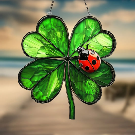 Shamrock St. Patrick’s Day  Faux Stained Glass Acrylic Suncatcher