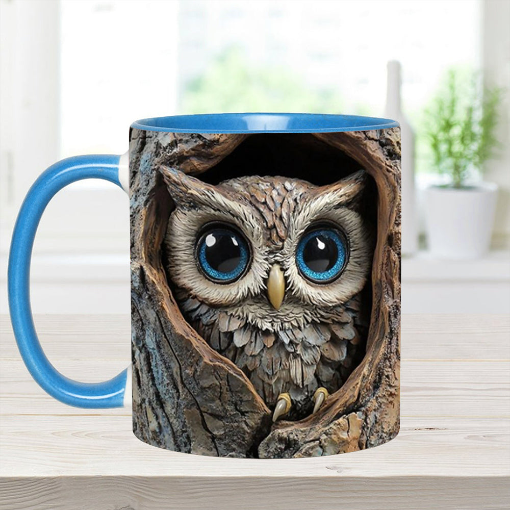 Owl accent mug - Personalized Accent Mug