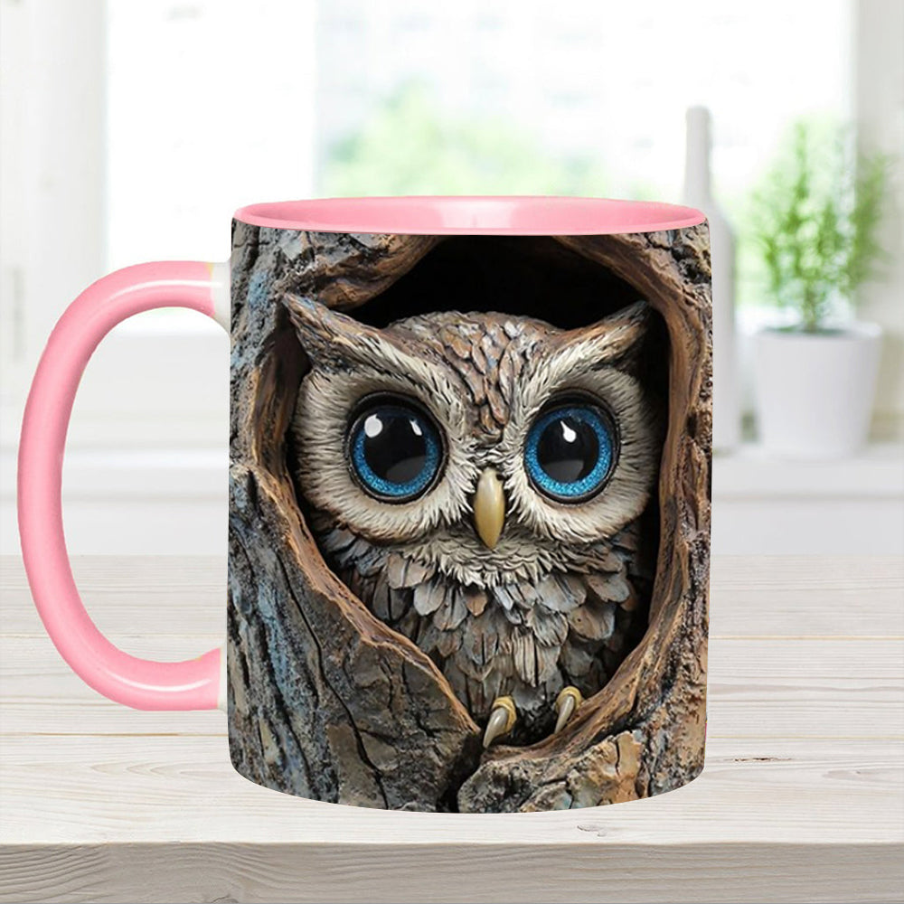 Owl accent mug - Personalized Accent Mug