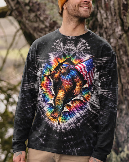 BIGFOOT WITH FLAG SWIRL ALL OVER PRINT SHIRT