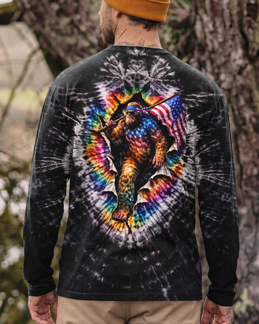 BIGFOOT WITH FLAG SWIRL ALL OVER PRINT SHIRT