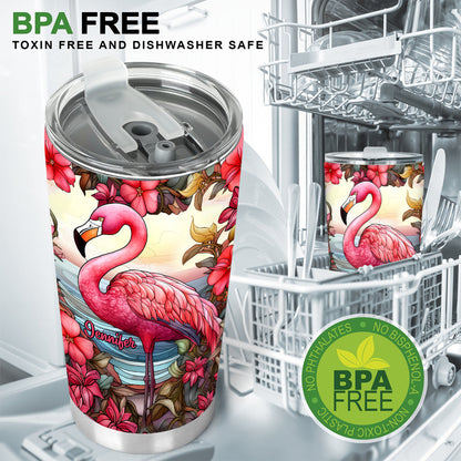 Love Flamingos - Personalized Flamingo Tumbler