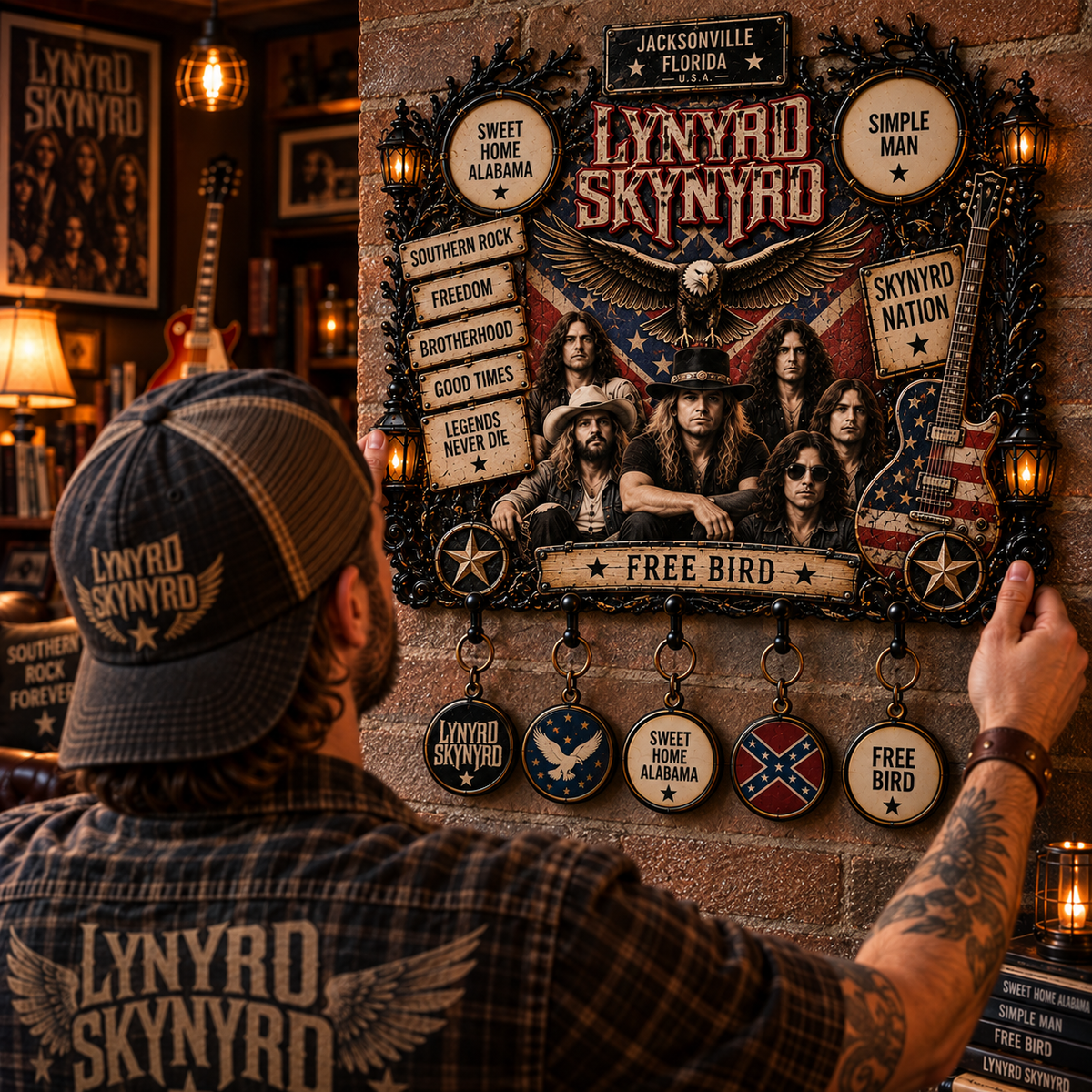 Lynyrd Skynyrd Free Bird Wall Key Holder – Music Legend Wall Key Rack
