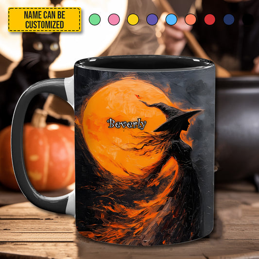 Personalized Witch in the Moonlight Accent Mug