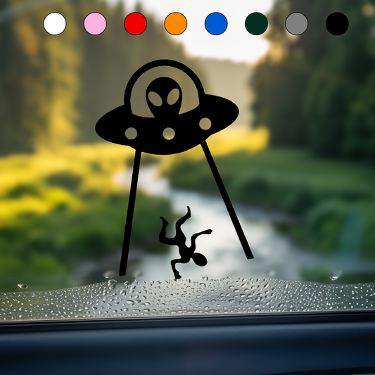 UFO & Alien Beam Up Sticker