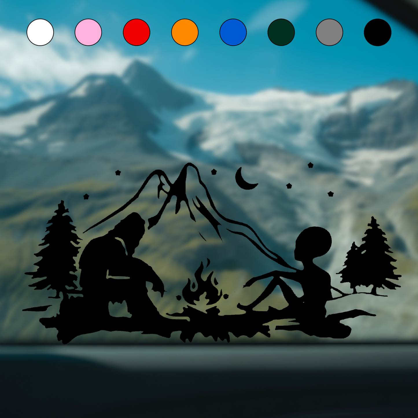 Alien & Bigfoot Campfire Sticker