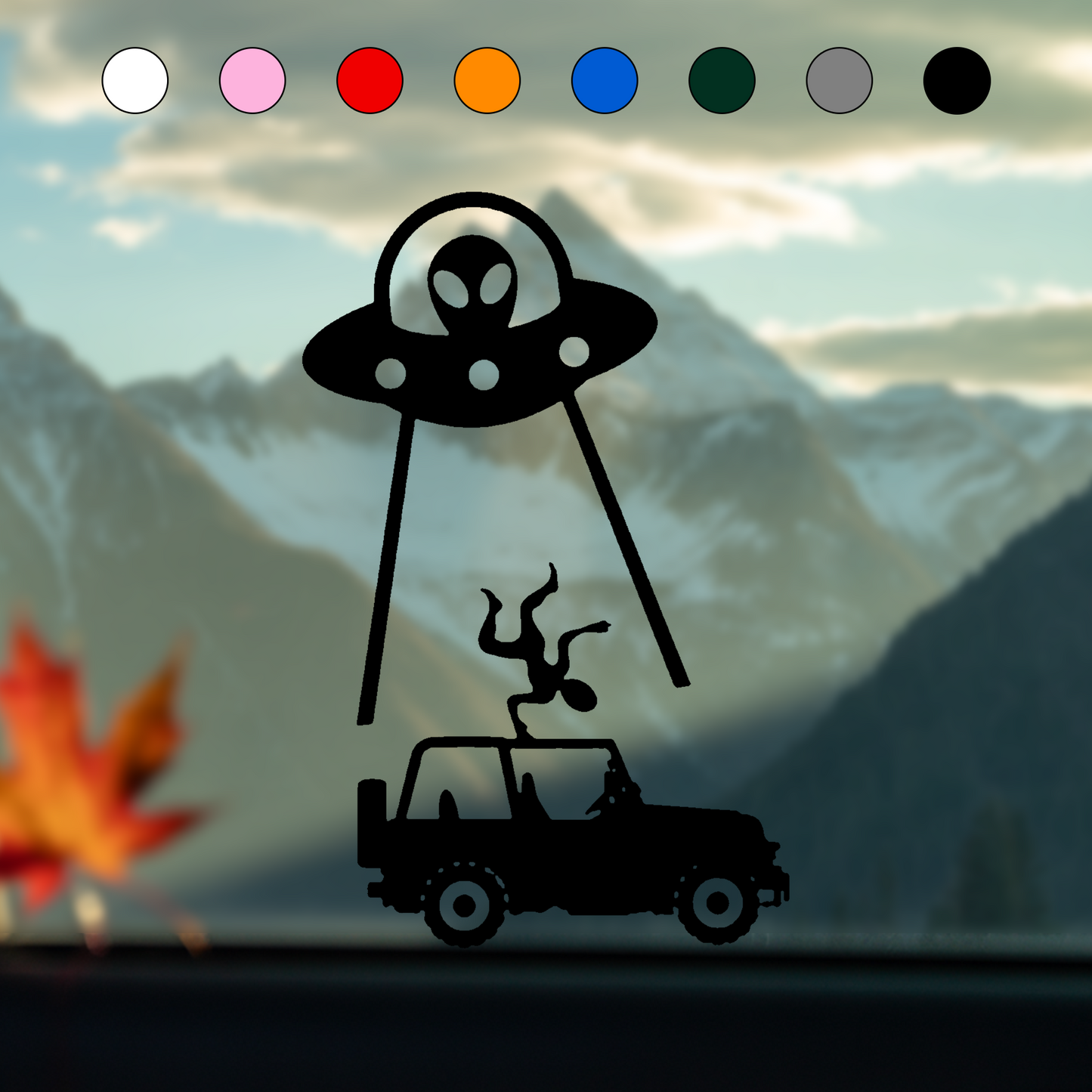 Set of 2 – UFO & Alien Jeep Vinyl Stickers