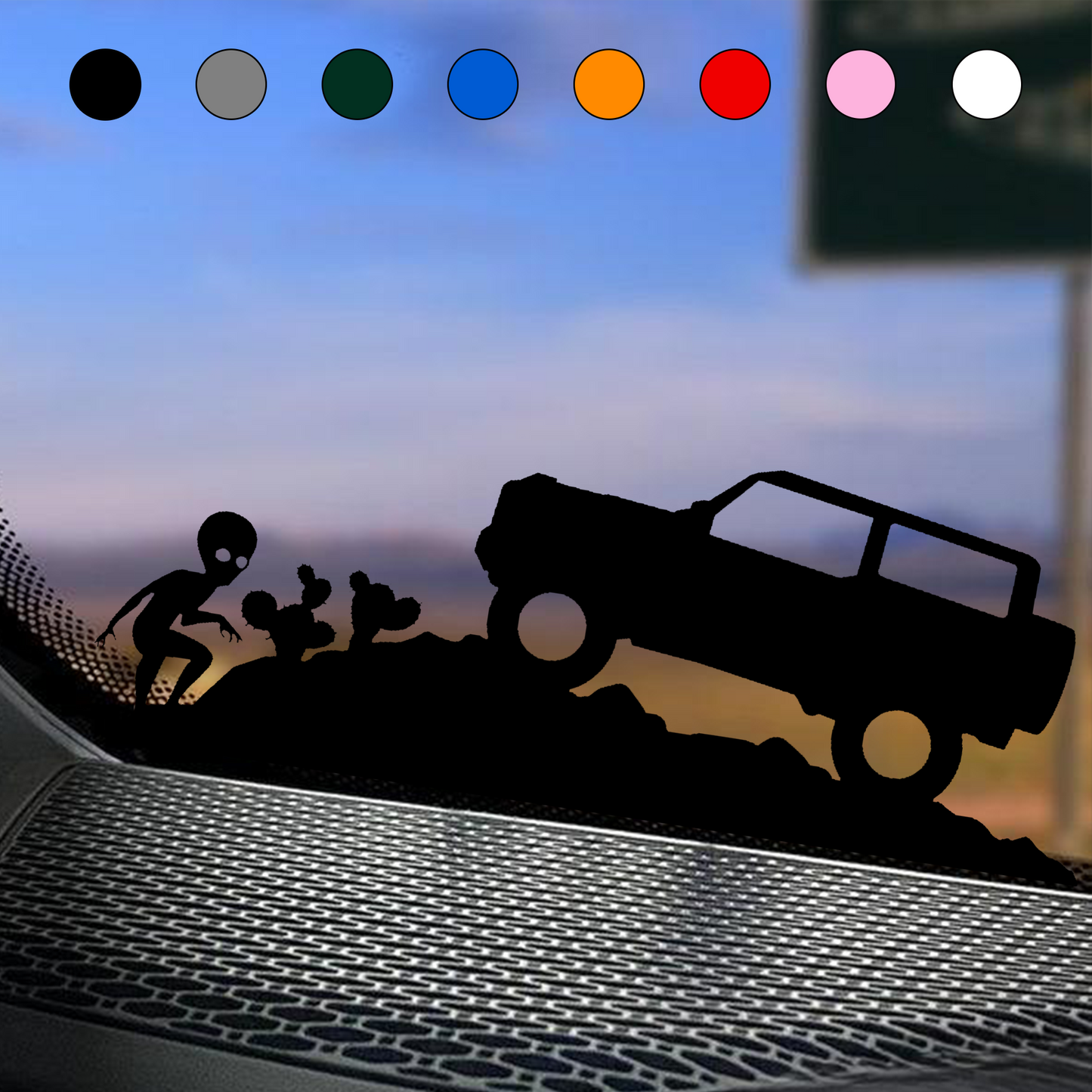 UFO & Alien Desert Encounter Sticker