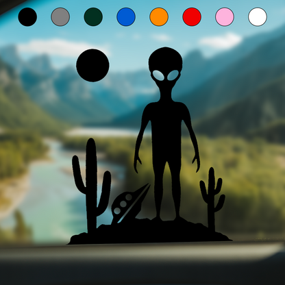 UFO & Alien Desert Landing Sticker