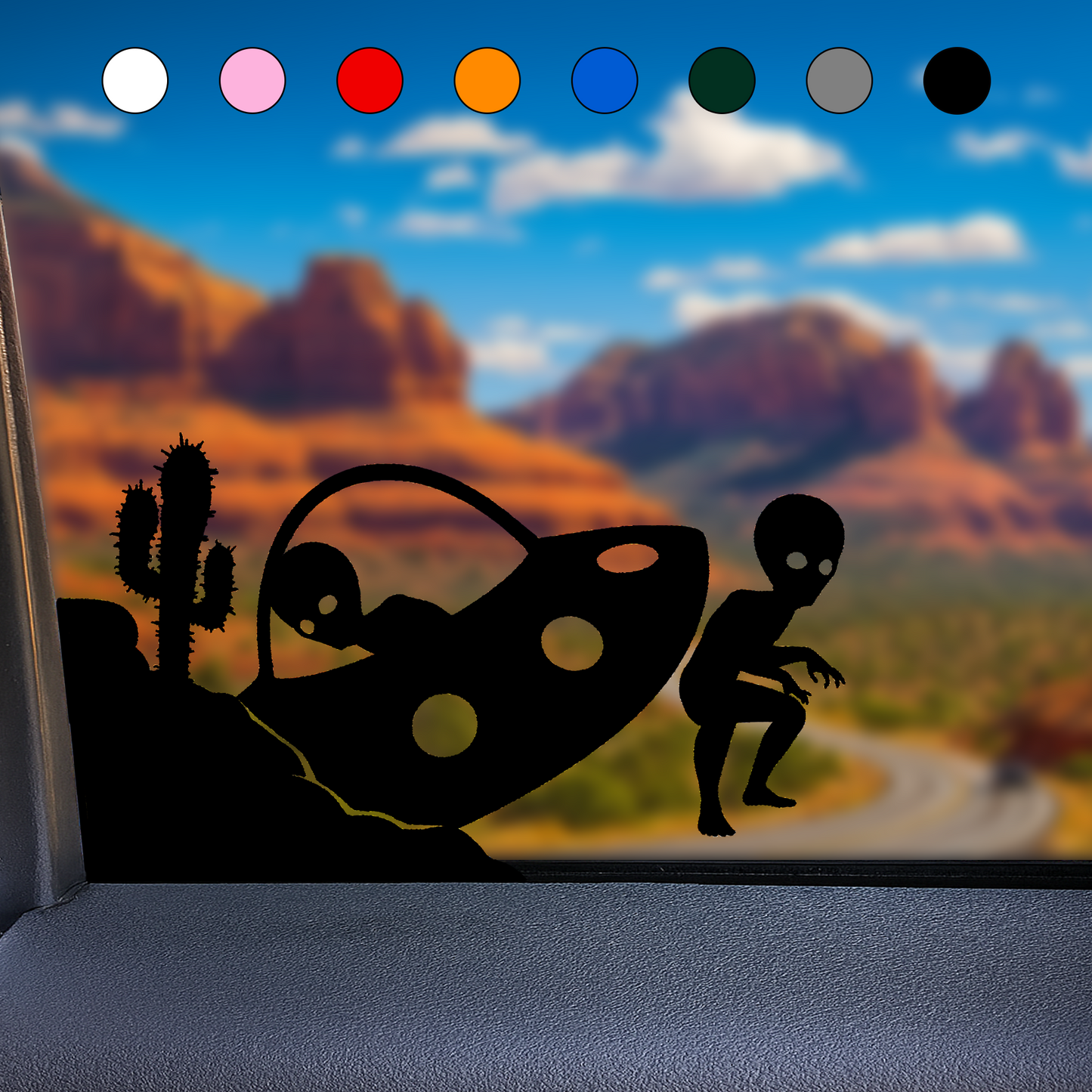 UFO & Alien Visitor Sticker