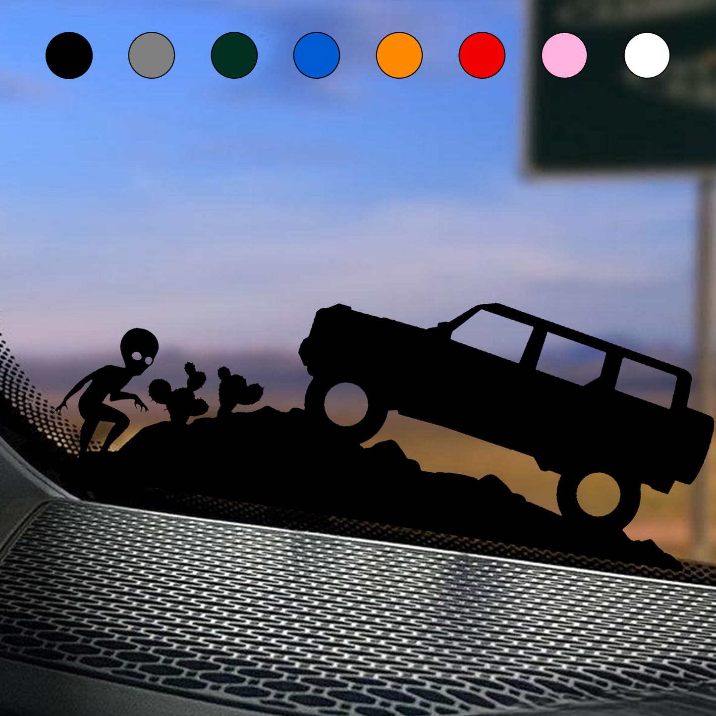 UFO & Alien Desert Encounter Sticker