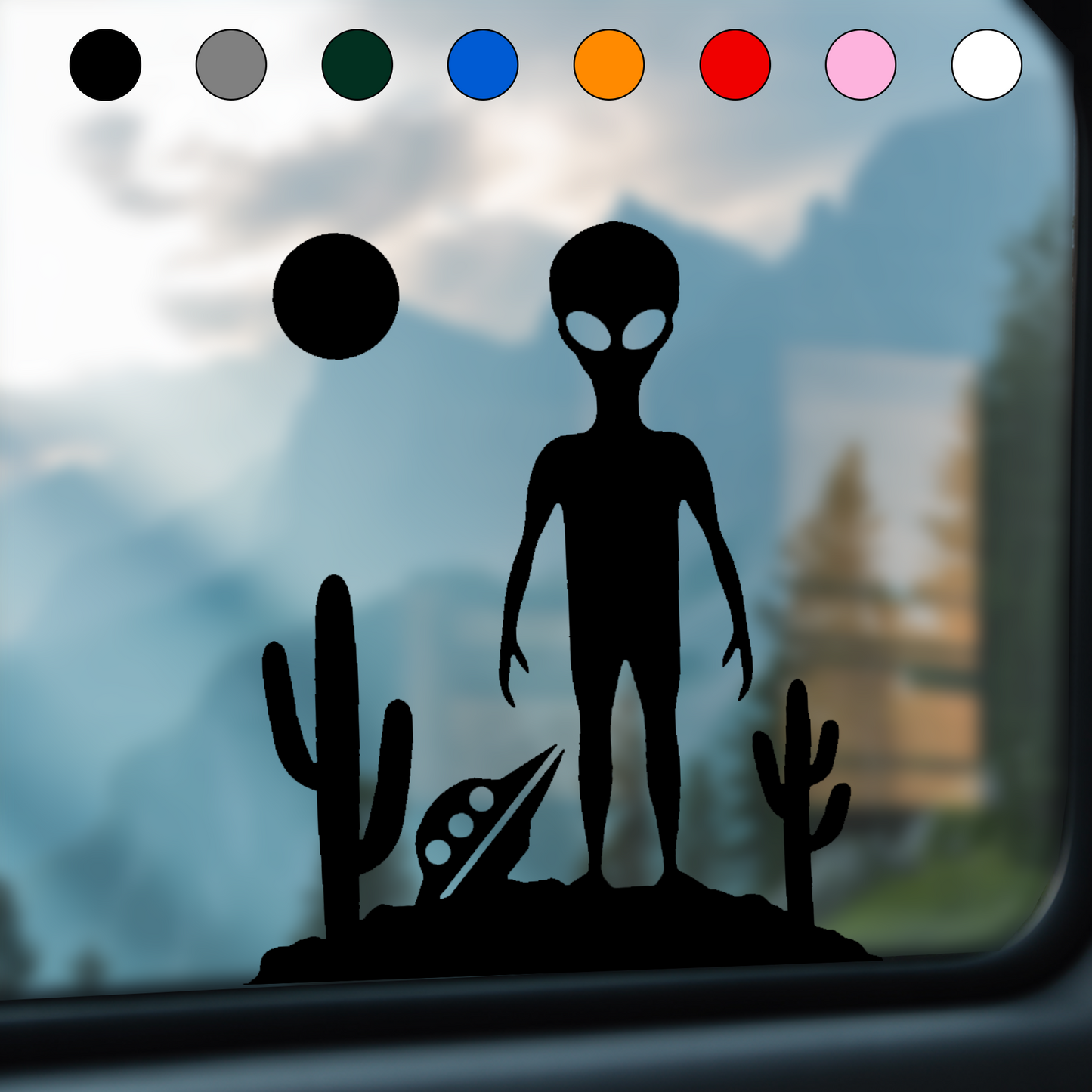UFO & Alien Desert Landing Sticker