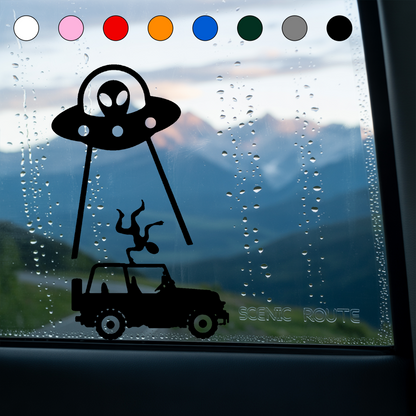 Set of 2 – UFO & Alien Jeep Vinyl Stickers