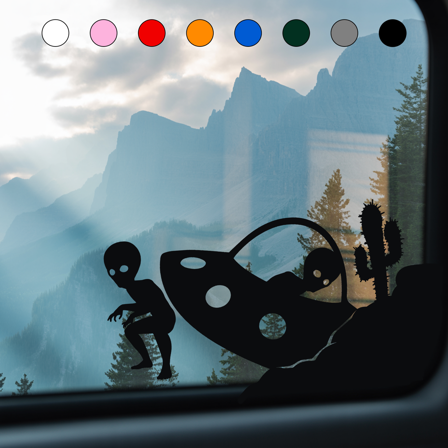 UFO & Alien Visitor Sticker