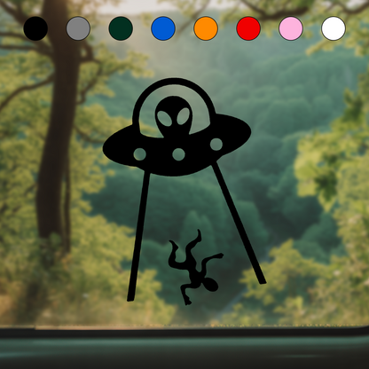 UFO & Alien Beam Up Sticker