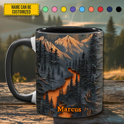Personalized Mountain Wilderness Accent Mug