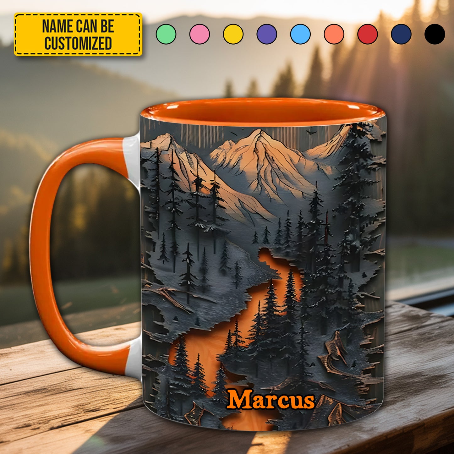Personalized Mountain Wilderness Accent Mug