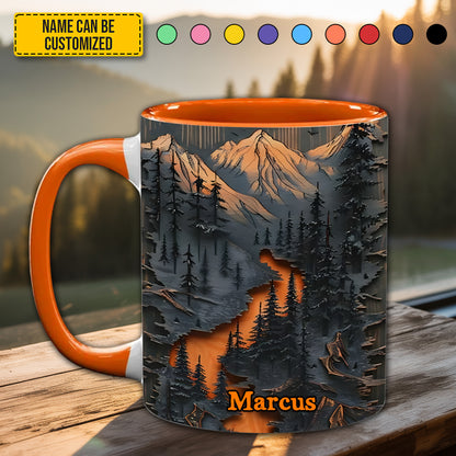 Personalized Mountain Wilderness Accent Mug
