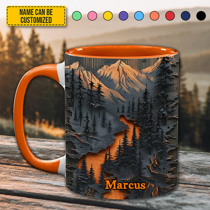 Personalized Mountain Wilderness Accent Mug